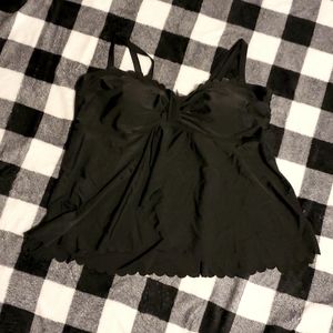 Torrid Swim Top, Scalloped edges, split front